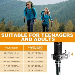 COVACURE Cork Handle Trekking Gray Long (110-130cm), (110-130cm)