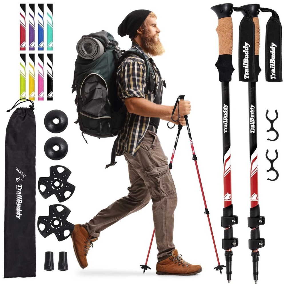 TrailBuddy Trekking Poles – Lightweight, Collapsible Hiking Poles for Snow