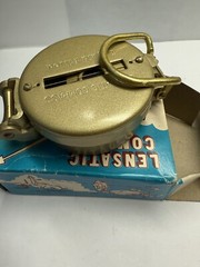 Vintage Luminescent Lensatic Compass Model 14-829 WITH ORGINAL BOX Clean!