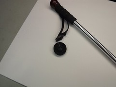 New Collapsible Hiking Walking Stick Shock Absorbing Compass & Monpod SILVER