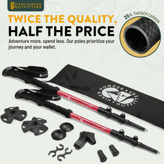 100% Carbon Fiber Trekking Poles by USA Brand – Ultra Strong Lightweight Collaps