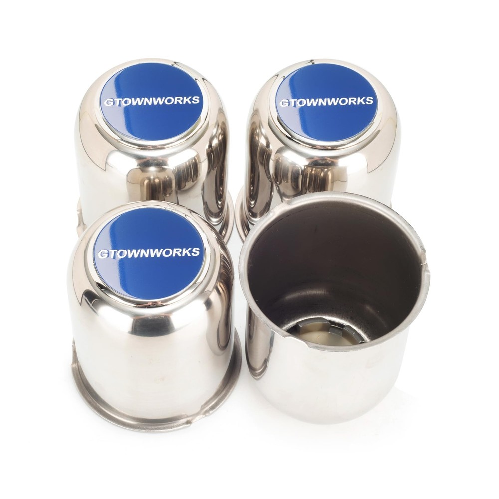 4PCS 3.19in Stainless Steel Trailer Wheel Center Caps for Truck RV SUV Wheels…