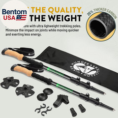 100% Carbon Fiber Trekking Poles by USA Brand – Ultra Strong Lightweight Collaps