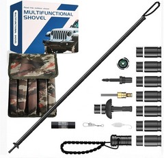 Trekking Pole Tactical Walking Stick, Multifunctional Aluminum black