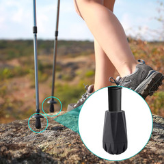 6PCS Walking Stick Tips, Shock Absorption Trekking Pole Tips Replacements, Anti-