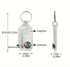 3-1 Portable Compass Keychain Watch Pocket Outdoor Camping Hiking Thermometer
