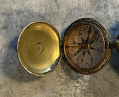 USCE Compass, by Taylor, Brass case, Flip top, Engineering, Hiking, Camping