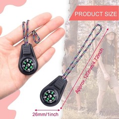 Mini Compass for Kids Compass Keychain，Button Compass Bulk kit，Paracord Hikin…
