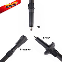 Travel Folding Trekking Hiking Pole with Carrying collapsible foldable, Black