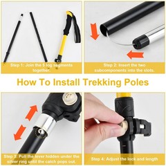 2 Pieces Hiking Poles Telescopic, Trekking Poles Folding, Walking Poles Folding B…