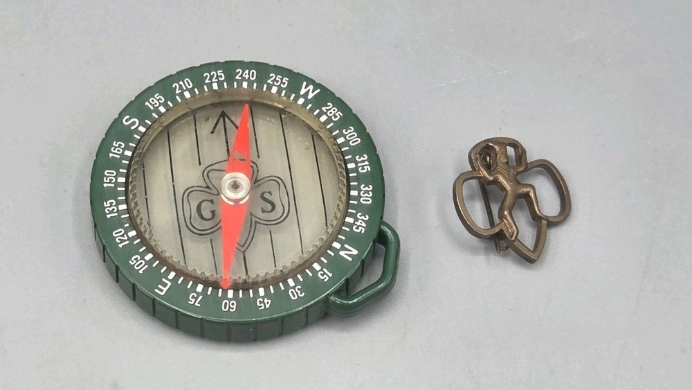 VINTAGE TAYLOR INSTRUMENT COMPANY COMPASS, & GIRL SCOUT PIN
