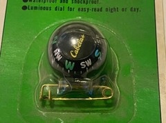Vintage TOA Cabela’s Liquid Filled Pin-on Compass #27, NOS