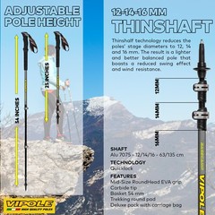Vipole Base Camp Trekking Poles – The QL Mid Green Hiking Sticks are Adjustable