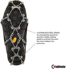 Kahtoola MICROspikes -snow, ice, trail hiking crampons – BLACK, LARGE