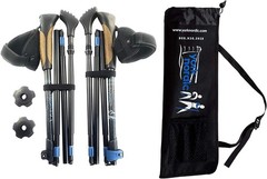 Ultralight Folding Walking Poles – Travel Ready – with Rubber Feet, Baskets, …