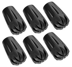 Universal Trekking Pole Tips 6 Pack – Shock Absorbing Rubber Caps 11mm