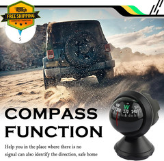 Car Compass Ball Dashboard Mount Night Vision Adjustable for Car Truck SUV Boat