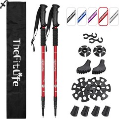 Stylish Ultralight Nordic Walking Sticks – 2-Count with Quick Lock and Carry Kit