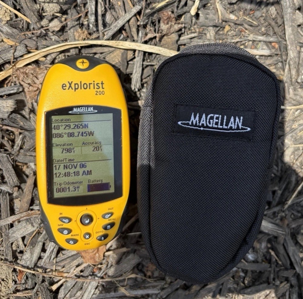 Magellan eXplorist 200 Handheld GPS Unit w/Bag- Waterproof Hiking Geocache