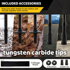 2x Collapsible Lightweight Trekking Hiking Poles Walking Sticks for Backpacking