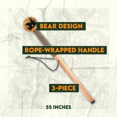 3 Piece 55″ Detachable Pine Wood Walking/Hiking Stick with Metal Tip, Reinfor…