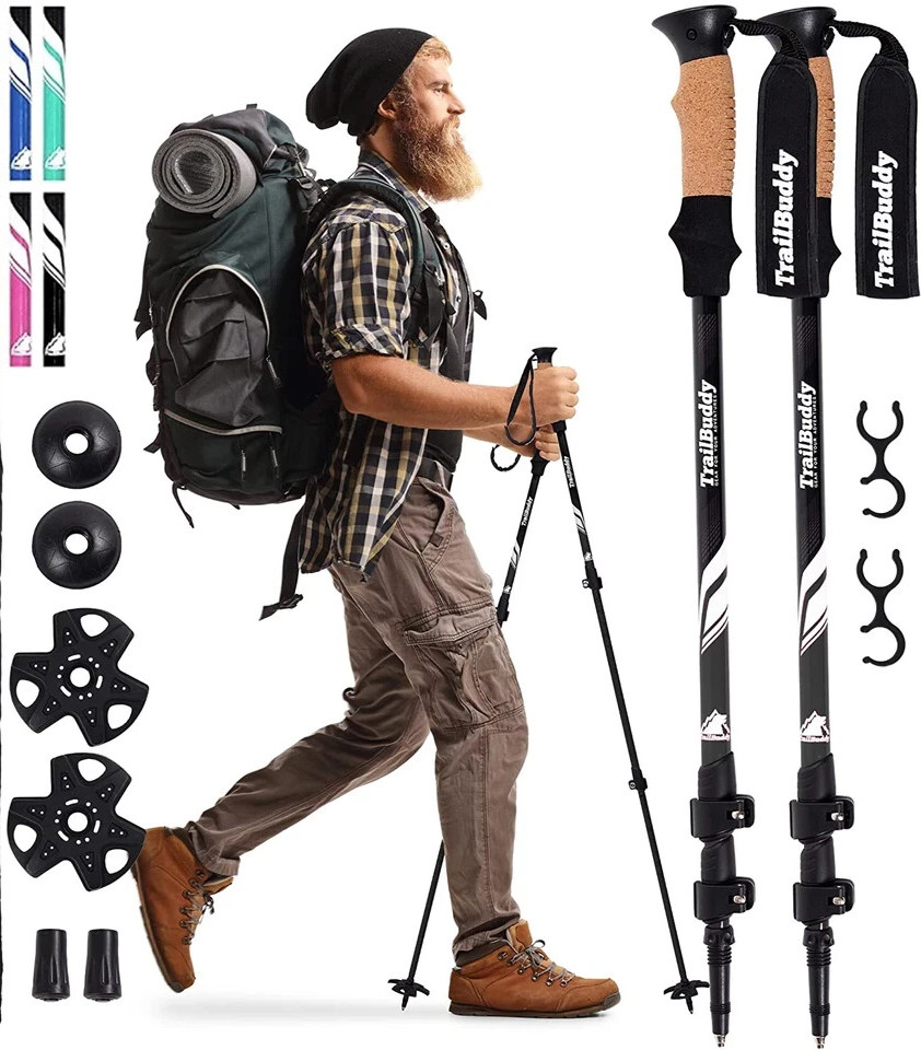 Trailbuddy Trekking Poles – Lightweight, Collapsible Hiking Poles -Price is each