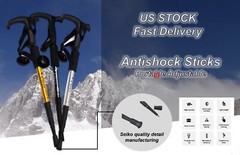 2X Trekking Poles Nordic Walking Sticks Adjustable Anti-shock Hiking Alpenstock