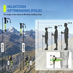 Collapsible Hiking Trekking Poles Aluminum Adjustable Foldable Walking Sticks