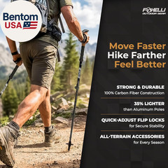 Carbon Fiber Trekking Poles – Lightweight Collapsible Hiking Poles with Cork Gri
