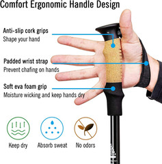 Trekking Poles Collapsible Hiking Poles, Aluminum 7075 Walking Poles Sticks wit