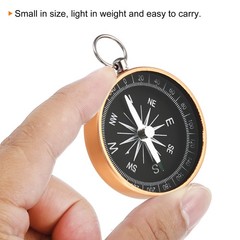 1Pcs with Key Ring Pocket Compass Outdoor Navigation Compass Yellow
