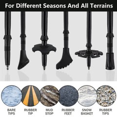 2PACK Trekking Walking Hiking Sticks Poles Adjustable Telescoping Alpenstock