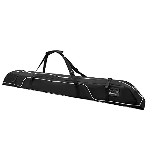 Ski Bag,Single Ski Bags for Air Travel,Ski Bag with 75 inches (190 cm) Black