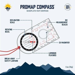 Sun Company ProMap Compass – Ultra Lightweight Baseplate Map Compass