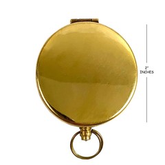 100% Brass Gold Finish Pocket Compass Navigation Tool Collectible – SOLID