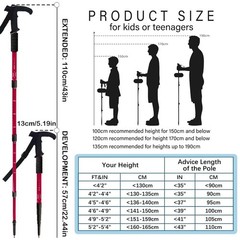 Collapsible Trekking Poles Aluminum Alloy Walking Stick Portable Hiking Pole …