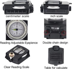 Military Waterproof Compass – High Accuracy with Map Measurer & Luminous Design