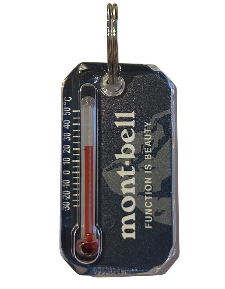 mont-bell Zippo Gauge Keychain Blue 1827646 Thermometer Japan New