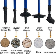 Lightweight Adjustable Shock Absorbing Trekking Poles, 2-pc Pack