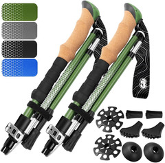 Premium Foldable Hiking Poles by USA Brand – Adjustable, Lightweight Trekking Po