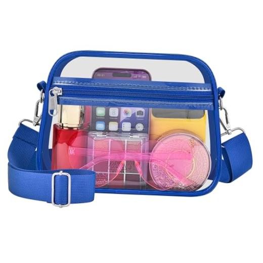 Clear Bag for Stadium Events Clear Purse Stadium Bag Satchel Large Blue