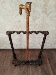 Handmade Antique Designer Wooden Storage Rack Handmade Wooden Carved Walking Ca