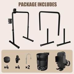 Adjustable 21.3″ Wide Handle Bar for Walking Pad with Cup & Phone Holder