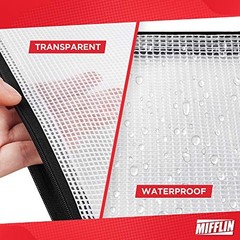 -USA – Mesh Zipper Pouch Document Bag – A4 Letter Size Pack – Clear 50 Black