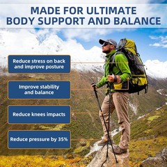 2X Trekking Poles Nordic Walking Hiking Sticks Adjustable Anti-shock Alpenstock