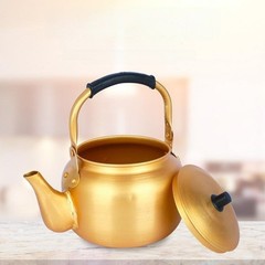Aluminum Pot with Ergonomic Handle for Tea Juice Warming Camping Use