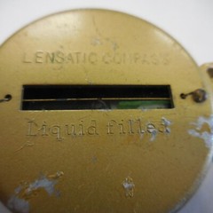 Vintage Lensatic Compass Liquid Filled Clip On–broken