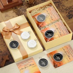 Mootycapa 20 Sets Compass Bulk Gifts Father’s Day Bible Verse Mini Silver