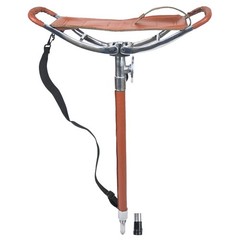 Outdoor Shooting Stick Spectator Adjustable Leather Walking Stick Fishing Stool