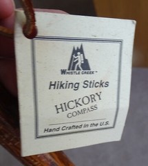 Whistle Creek Hickory Hiking Staff with Compass 54″